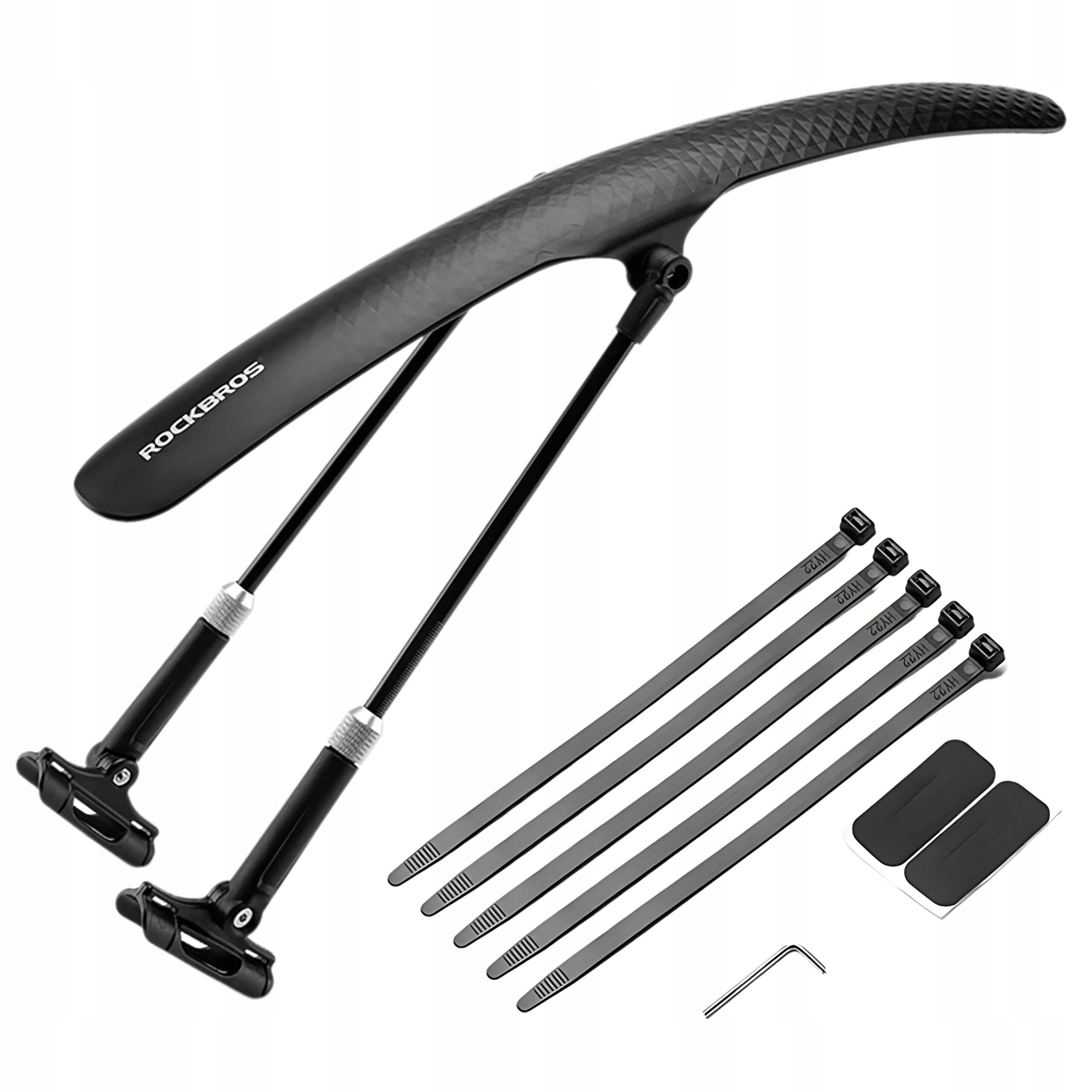 Błotnik rowerowy Rockbros uniwersalny czarny 28-32 cm z regulacją