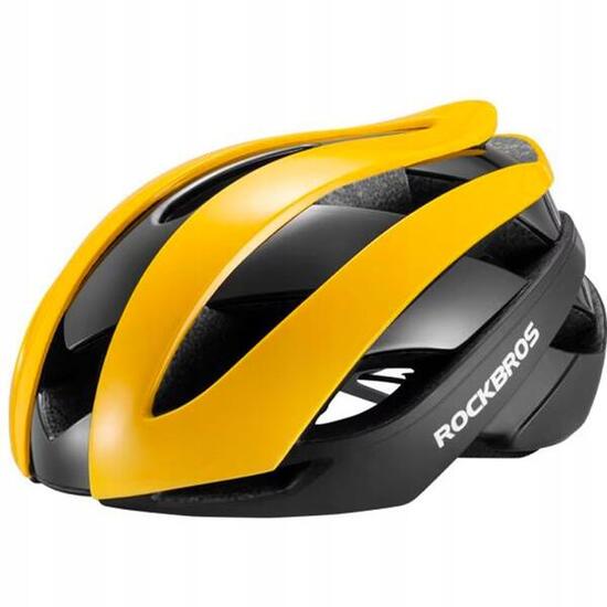 Kask rowerowy Rockbros rozmiar L - żółto-czarny