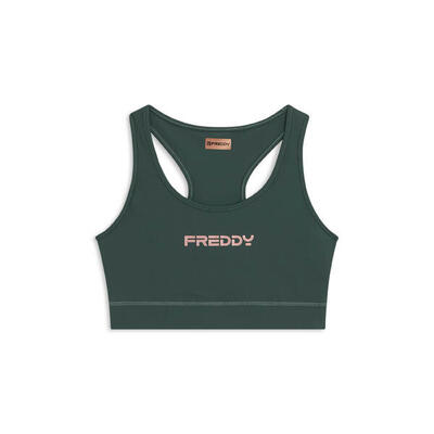 Top sportivo con retro vogatore elasticizzato