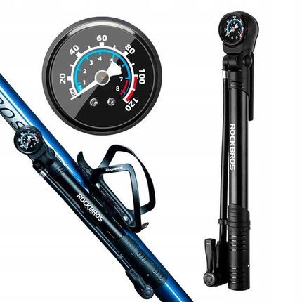 Pompka rowerowa ręczna Rockbros z manometrem nożna presta shrader 120psi