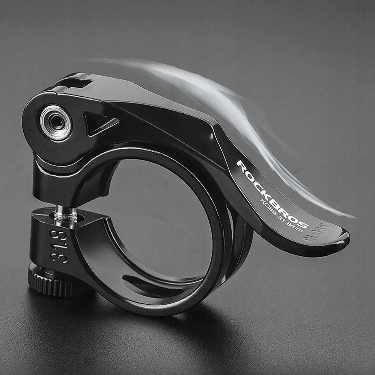 Collier De Serrage De Selle En Aluminium – 31,8 Mm, Verrouillage Rapide, Léger 22 G, Noir, Universel