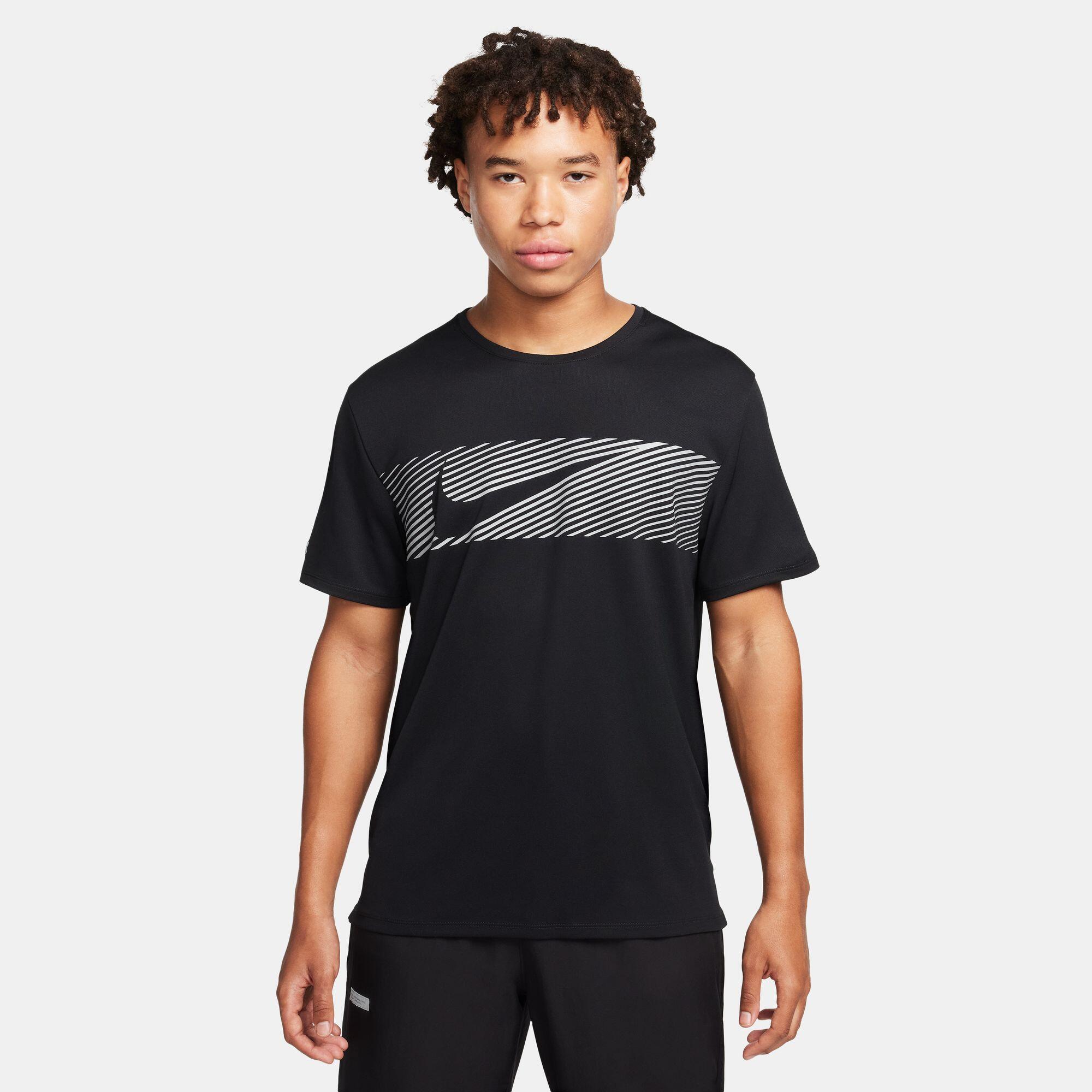 T-Shirt Adultes Nike Miler Flash noir 1/2