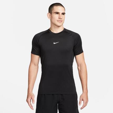 T-shirt Slim Fit pour Homme Nike à Manches Courtes Noir/Blanc