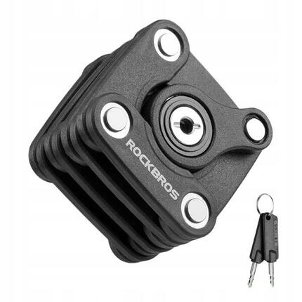 Zapięcie rowerowe Rockbros składane na klucz czarne 70 cm wytrzymałe składane