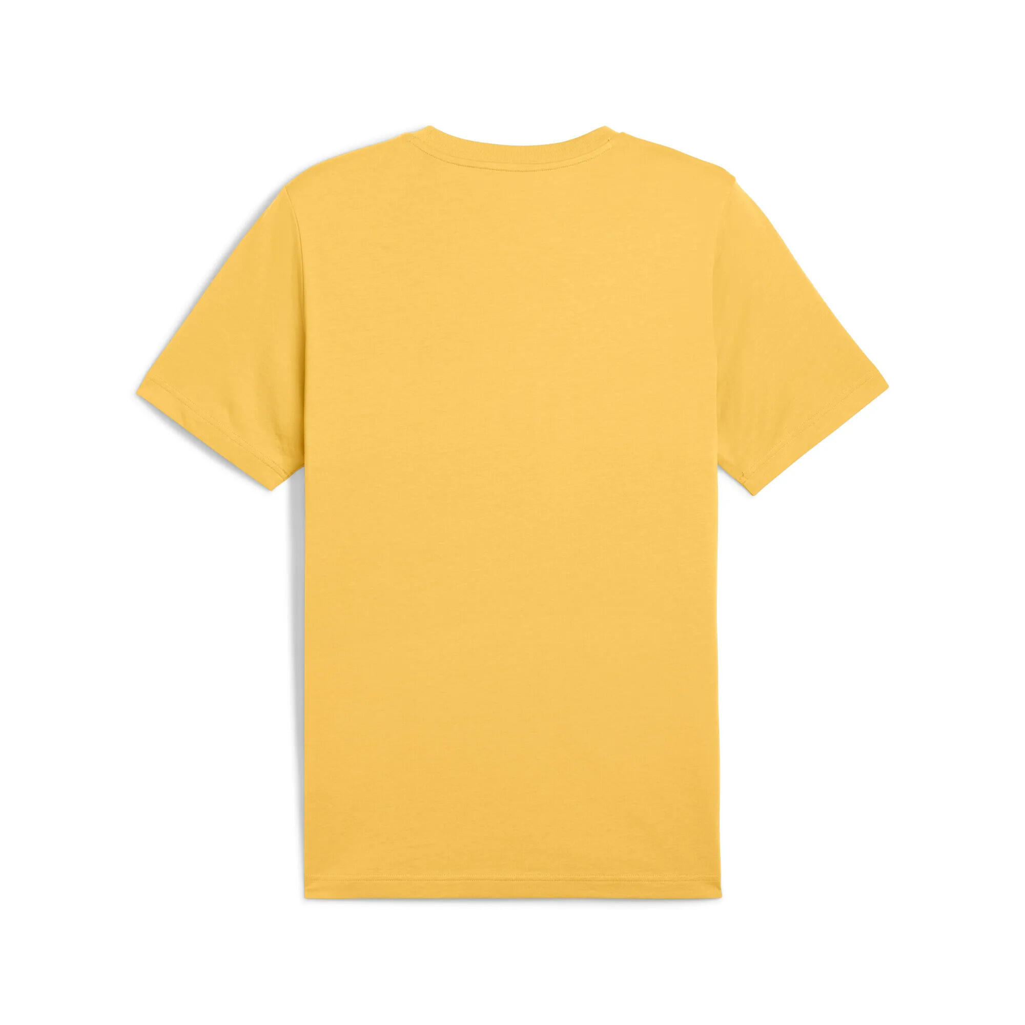 T-Shirt Puma Ess 2 Color No. 1 Logo Tee, Amarelo, Homens 3/3