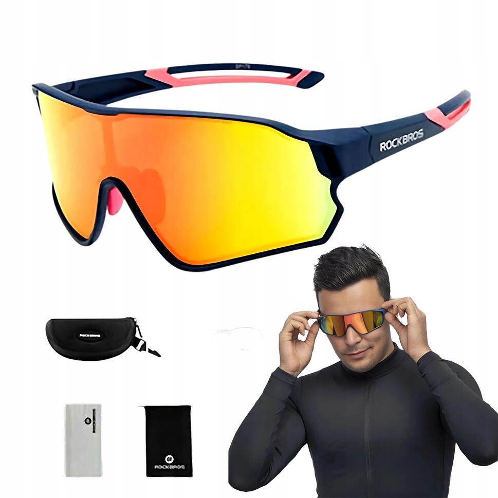 Okulary rowerowe Rockbros uv400, polaryzacja z etui