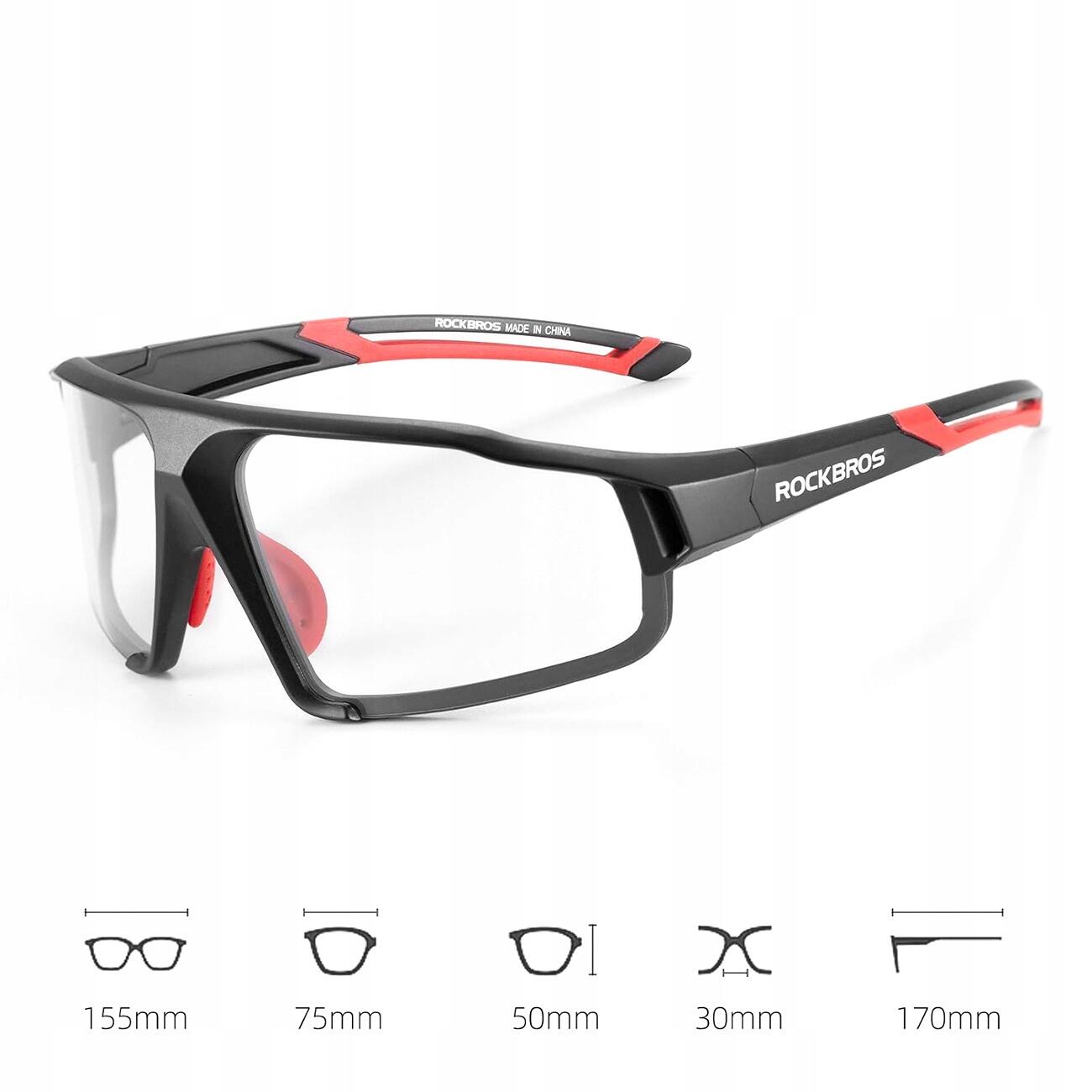 Okulary rowerowe fotochromowe Rockbros SP216BK UV400 - czarne i czerwone 2/7