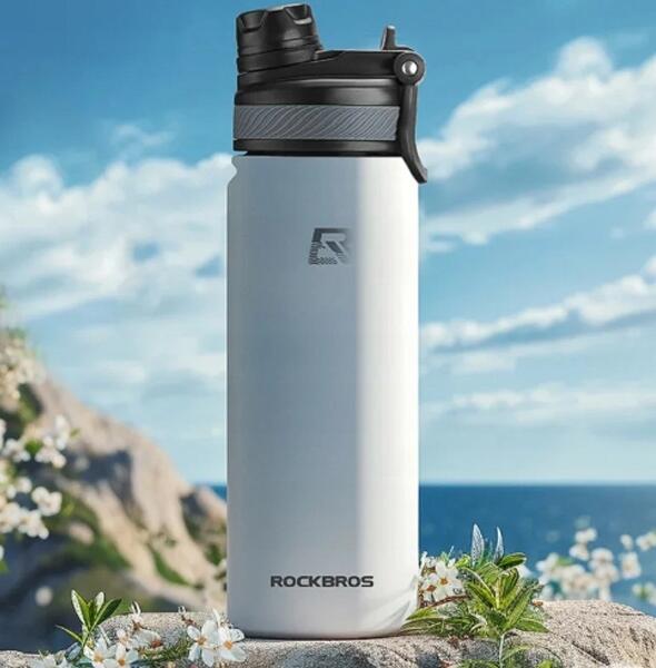 Termiczny bidon rowerowy Rockbros 550ml biały