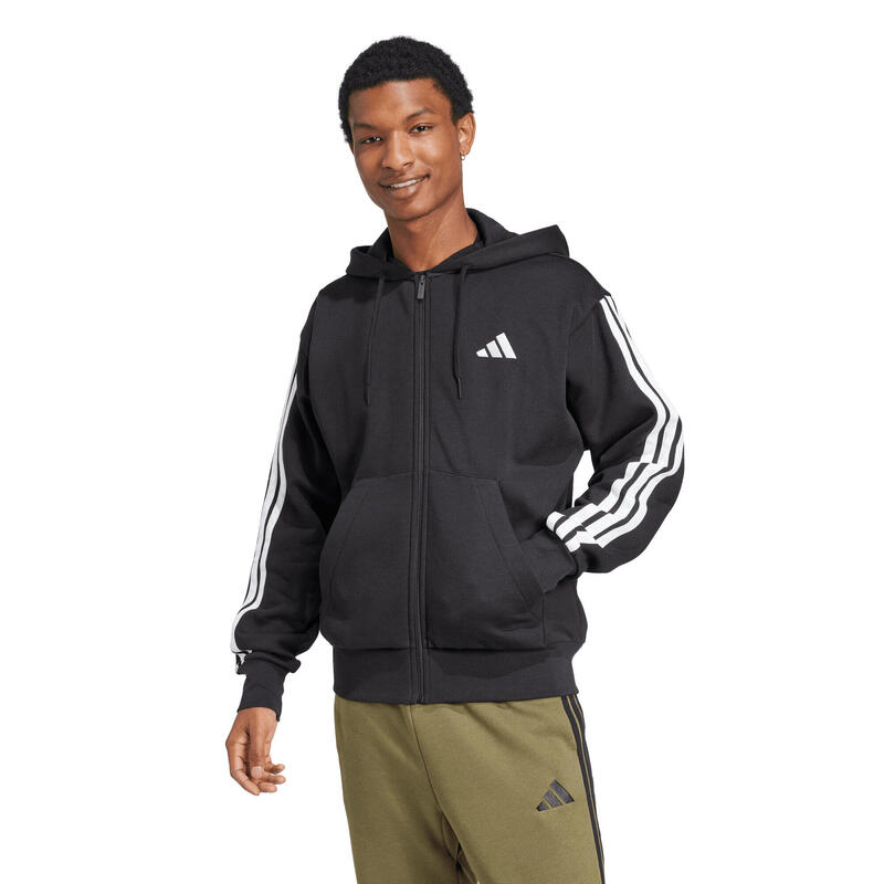 Pulover Fleece Adidas Negru și Alb
