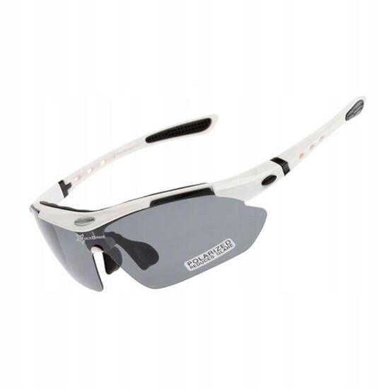 Occhiali da ciclismo Rockbros 10002 bianchi lenti polarizzate UV400
