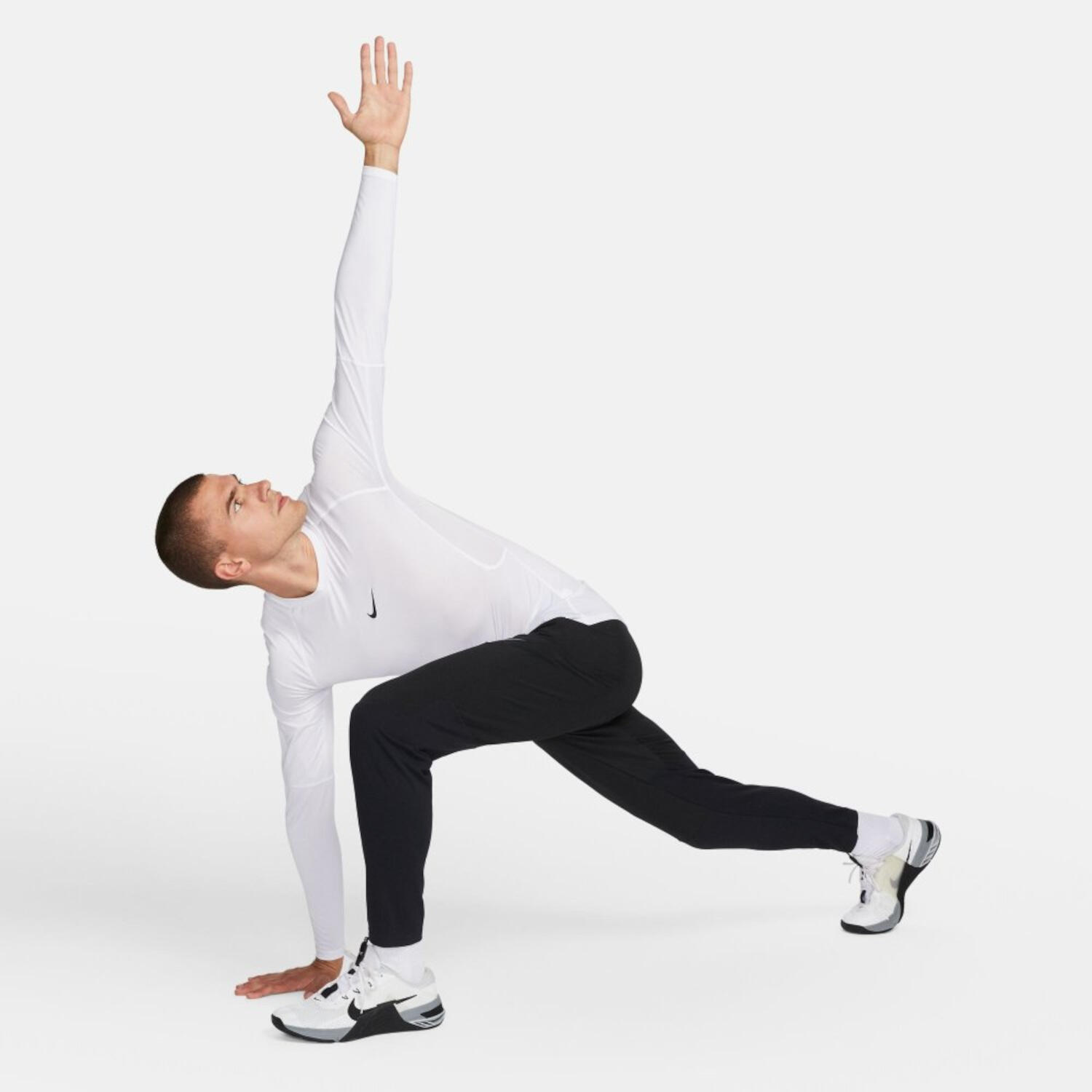 Maglie maniche lunghe da palestra uomo nike bianco 5/5