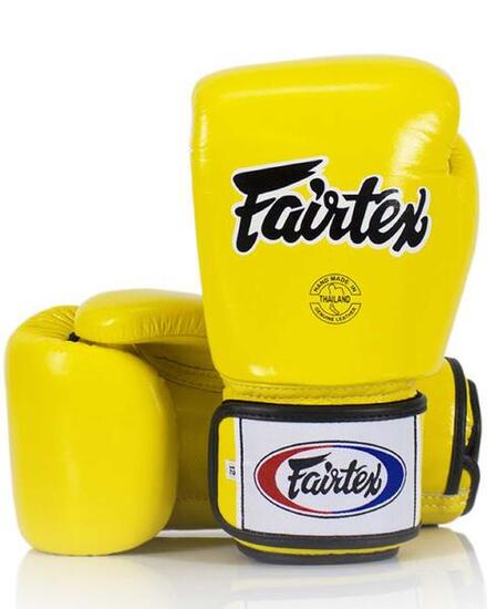Gants boxe Muay Thai - BGV1 - Tightfit, 3 couches cuir, jaune