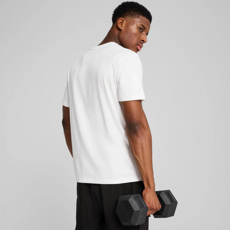 Tricou barbati Puma M Tad Essentials Solid Cat Tee, Alb