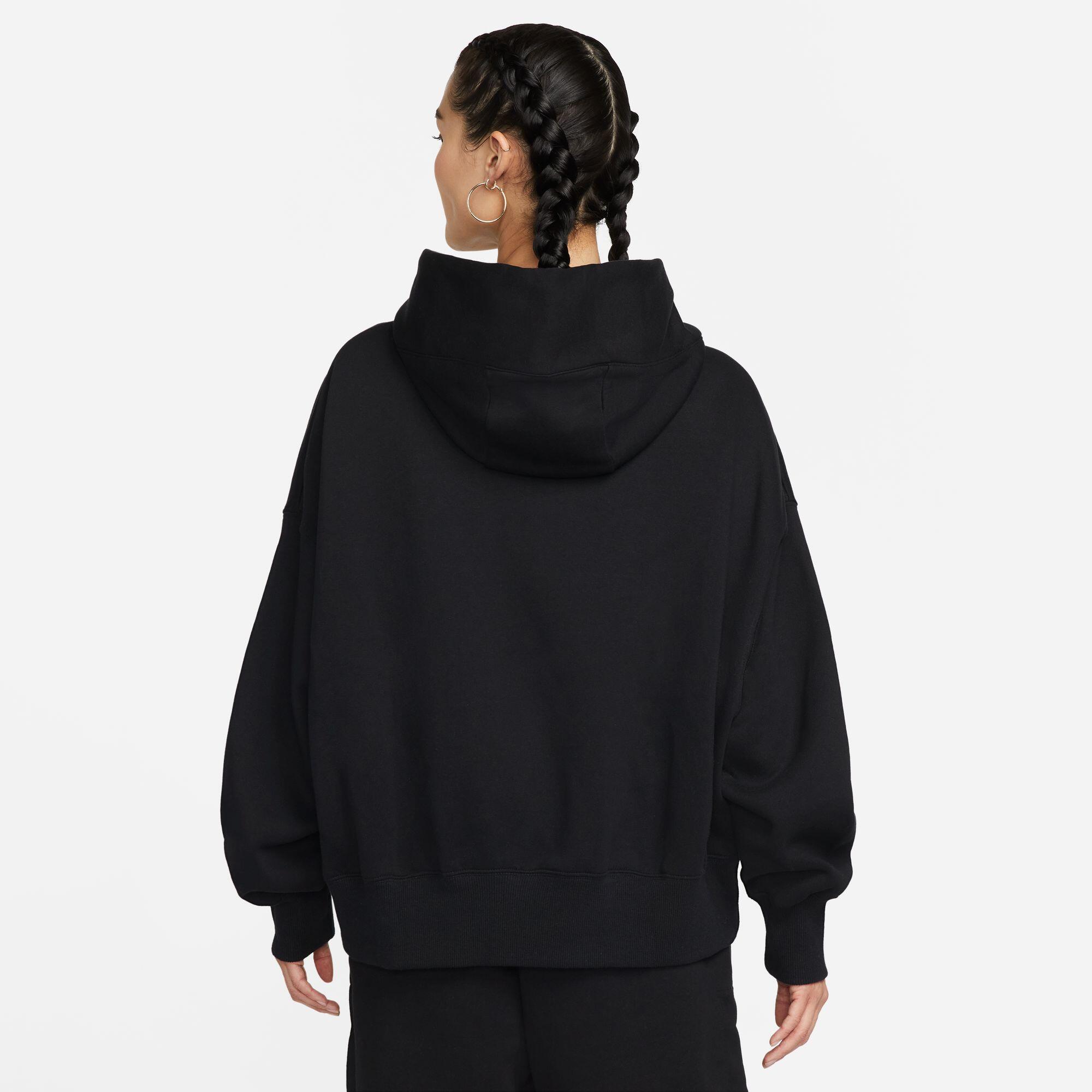 Felpa con cappuccio donna ( fleece) nike nero 2/4