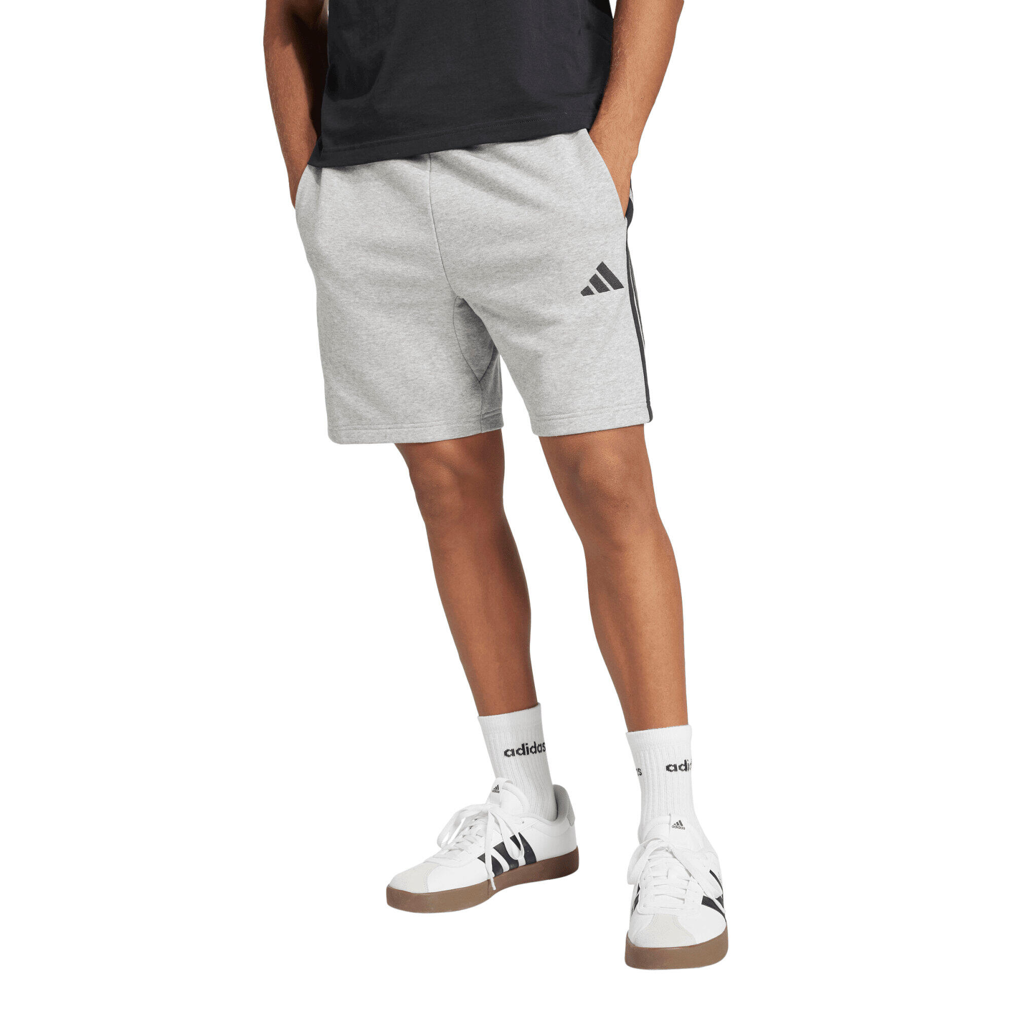 Short adidas Essential 3 Stripes gris 2/5