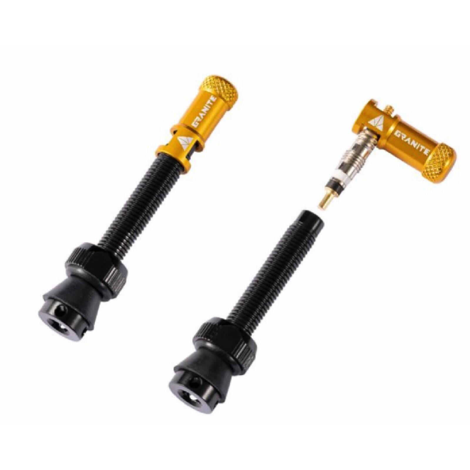 Granite - Valve Et Bouchons De Valve Demonte Granite Design Cnc Obus - Valve De Gonflage - Jaune - 44 Mm - Decathlon