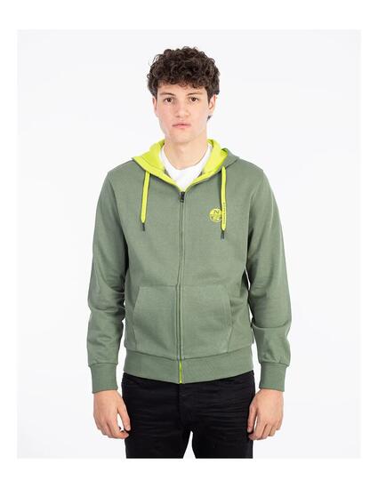 Felpa con cappuccio e zip intera NORTH SAILS con logo - Felpa