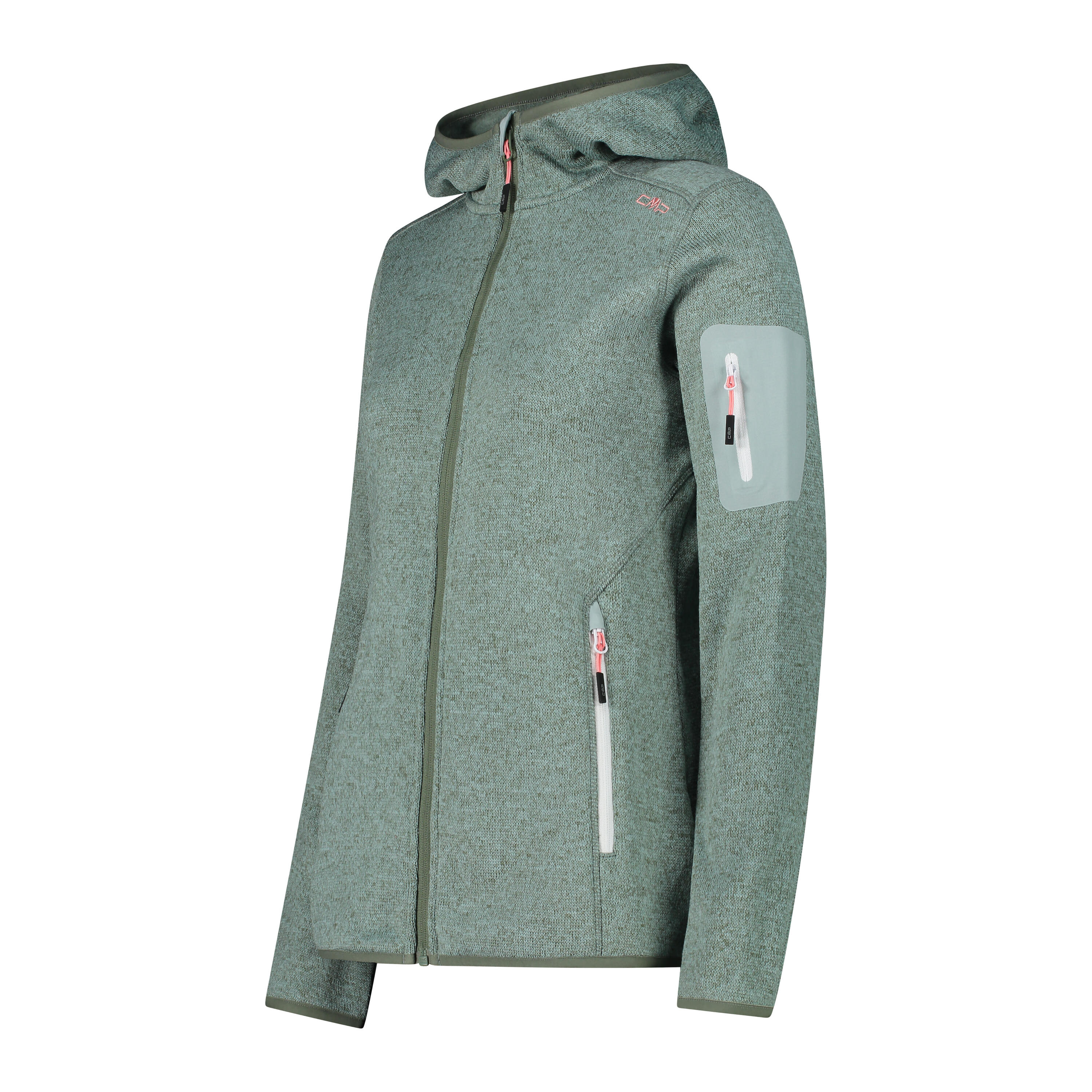 Polaire épaisse à capuche en maille chinée femme CMP 3/3