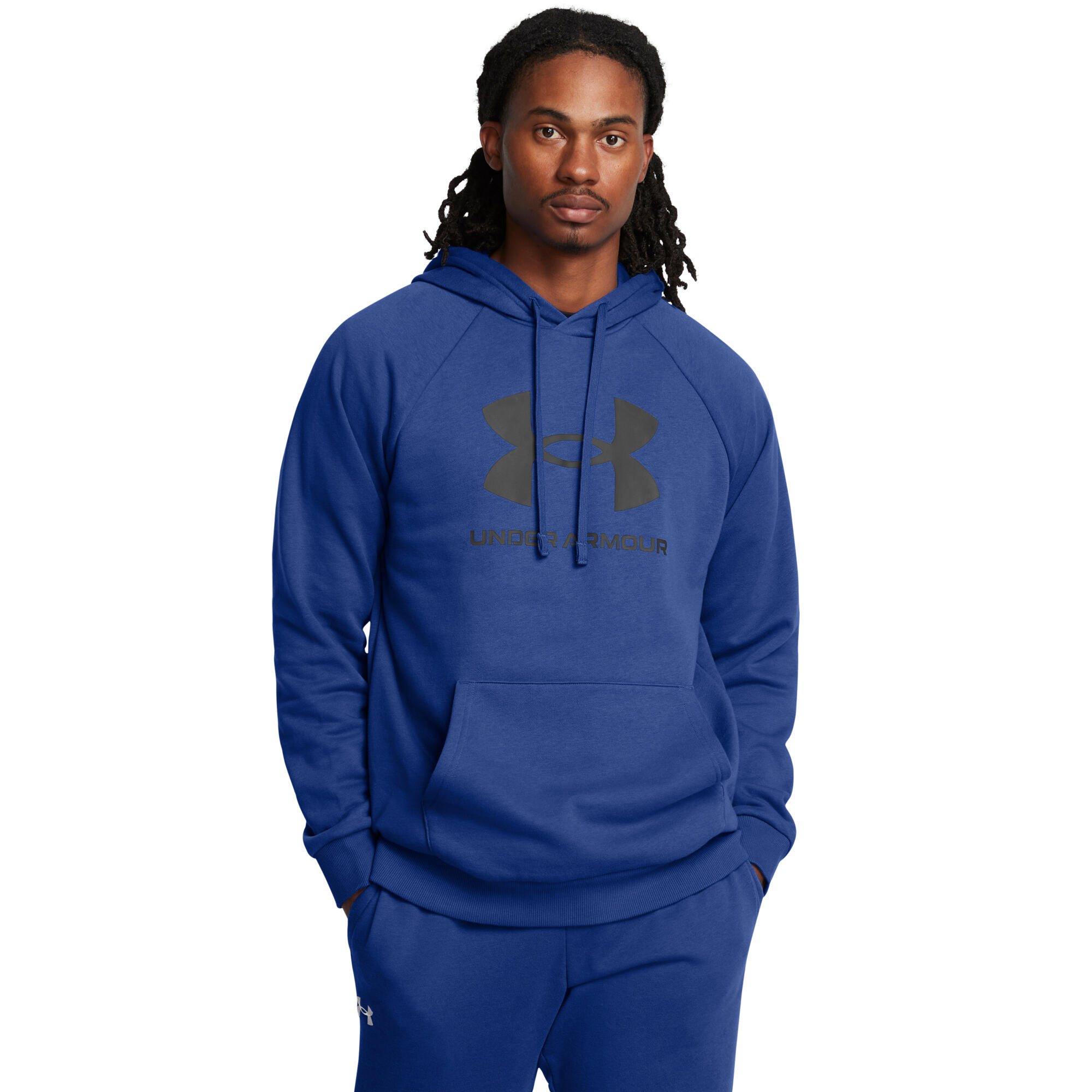 Sweat à capuche Under Armour Rival bleu molleton 3/5
