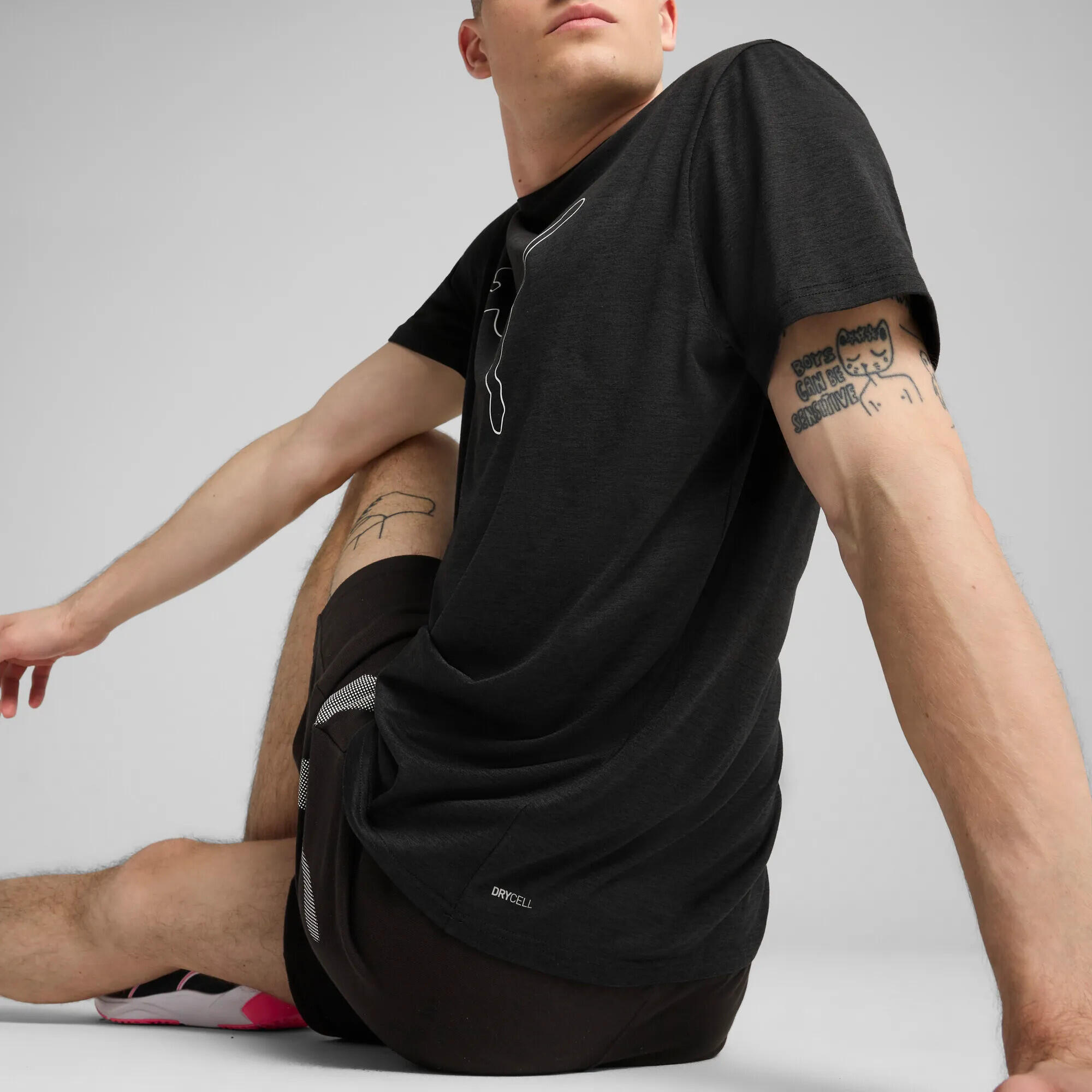 TAD ESSENTIALS Meliertes T-Shirt mit Cat Logo Herren PUMA 10/13