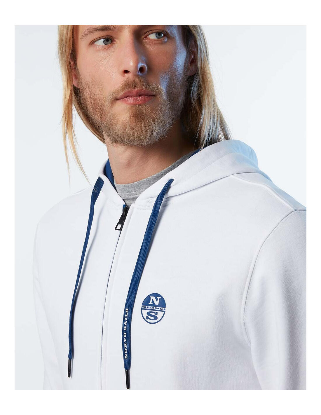 Moletom com capuz e zíper frontal North Sails com logo - Moletom 5/6