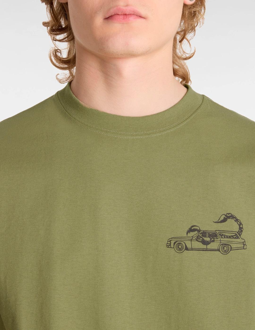 T-shirt pour homme Vans verte. 4/4