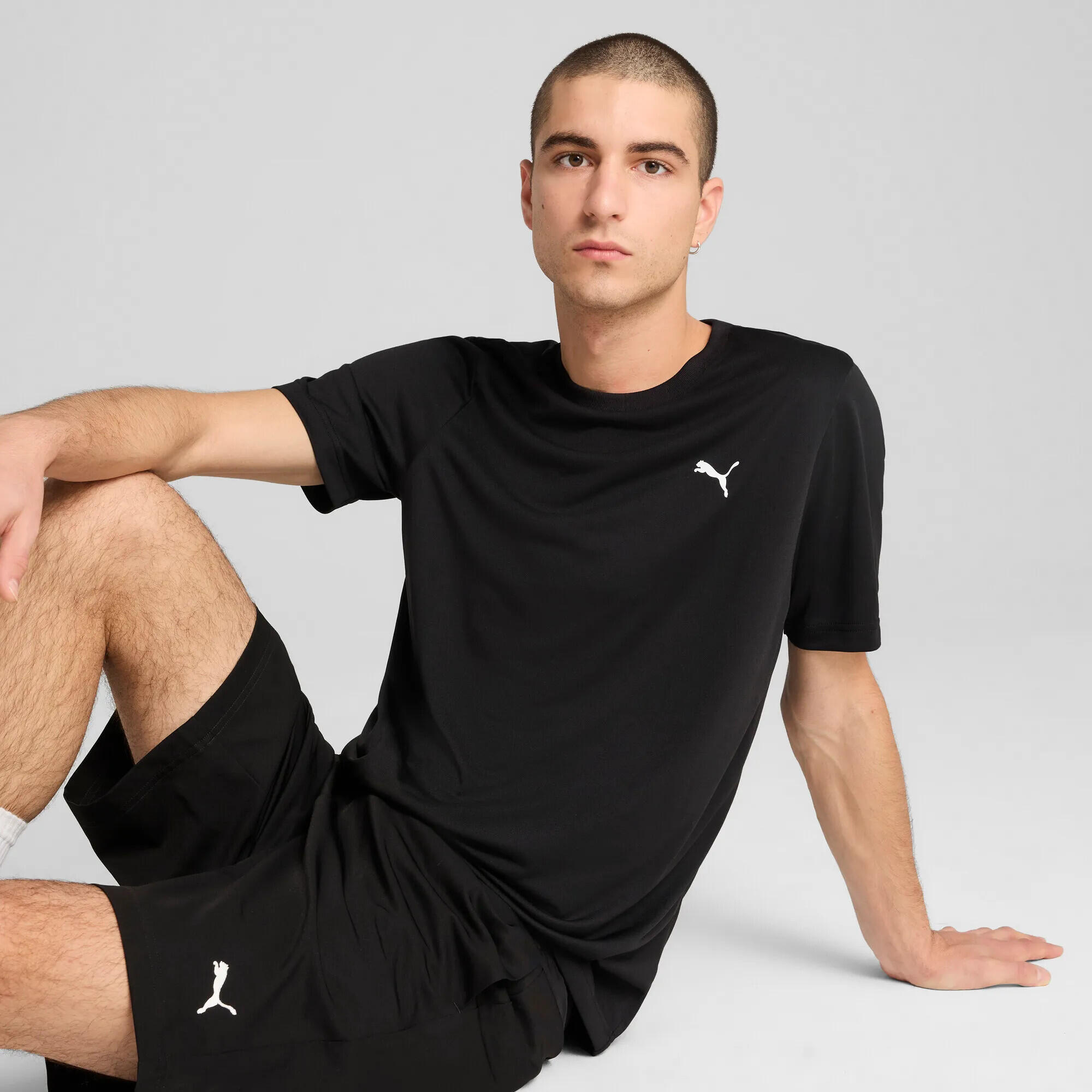 Camiseta Puma Ess Small Logo Poly para hombre Negro 3/7