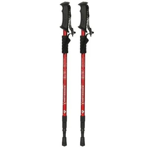 Unisex - nordic walking - faltbare stöcke - 65-135 cm - rot 2/5