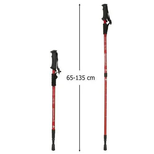 Unisex - nordic walking - faltbare stöcke - 65-135 cm - rot 5/5