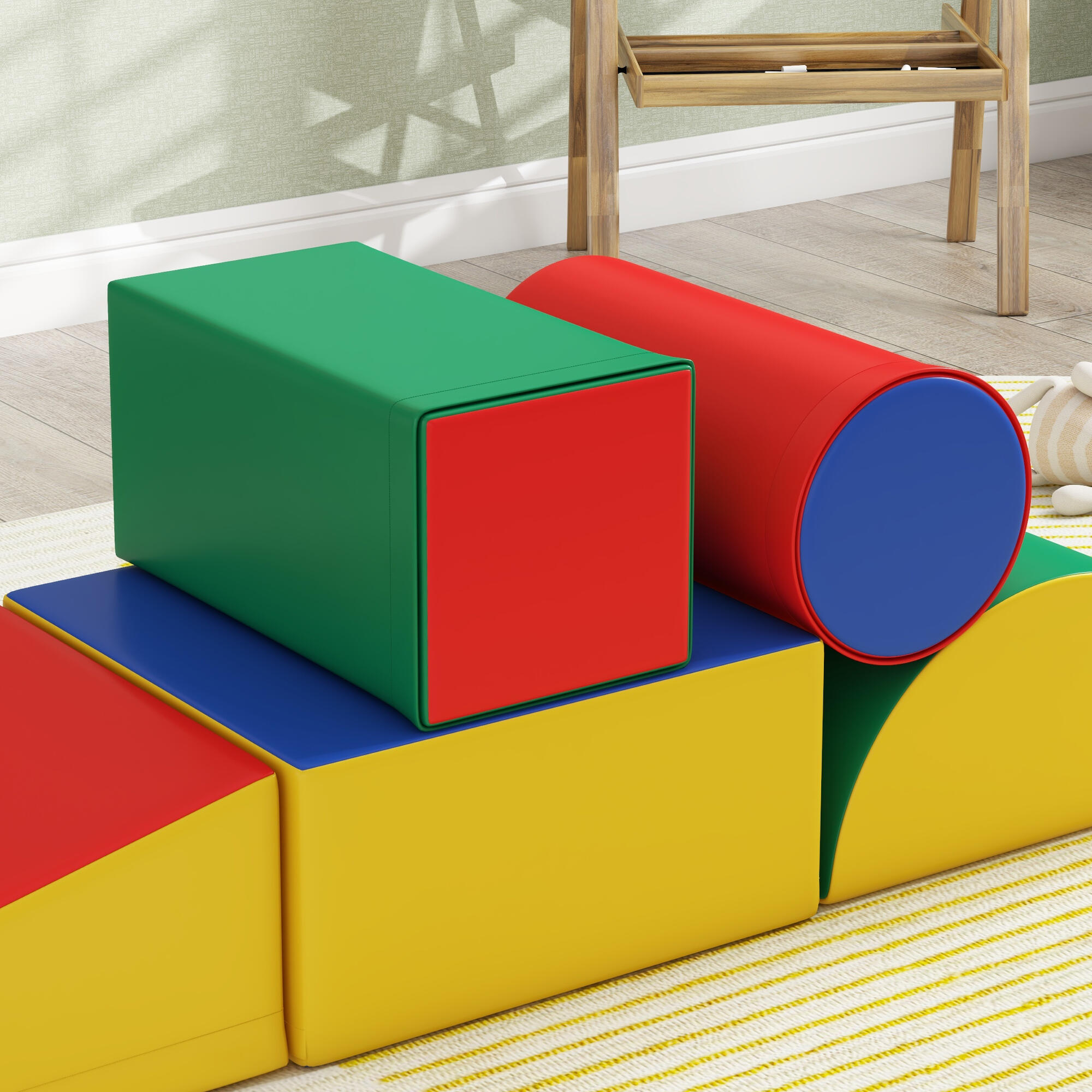 Bloco de espumas para crianças 40,6x40,6x40,6x20,3 cm multicor HOMCOM 5/5