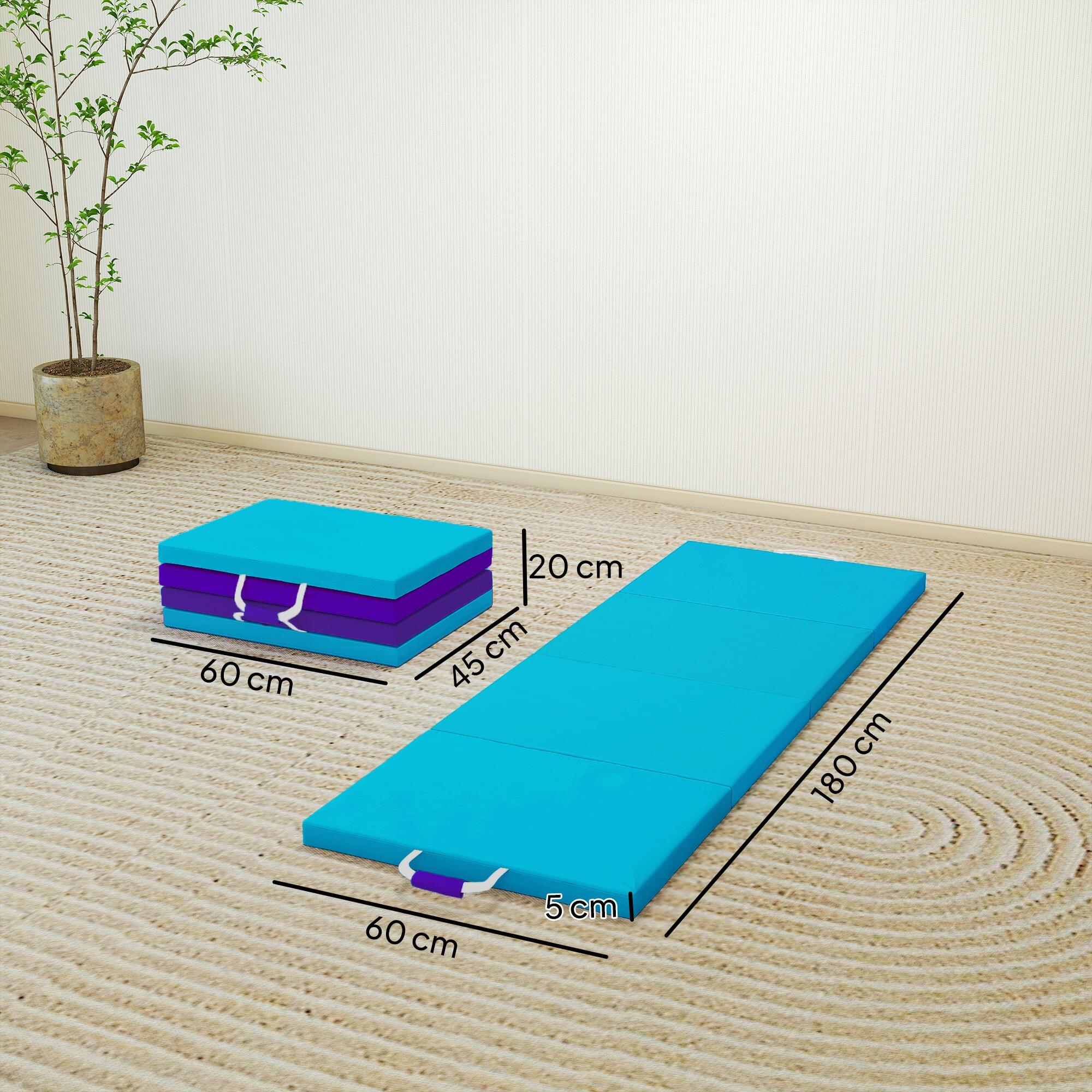 Colchoneta de Gimnasia SPORTNOW 180x60x5 cm Azul Claro y Azul Oscuro 3/5