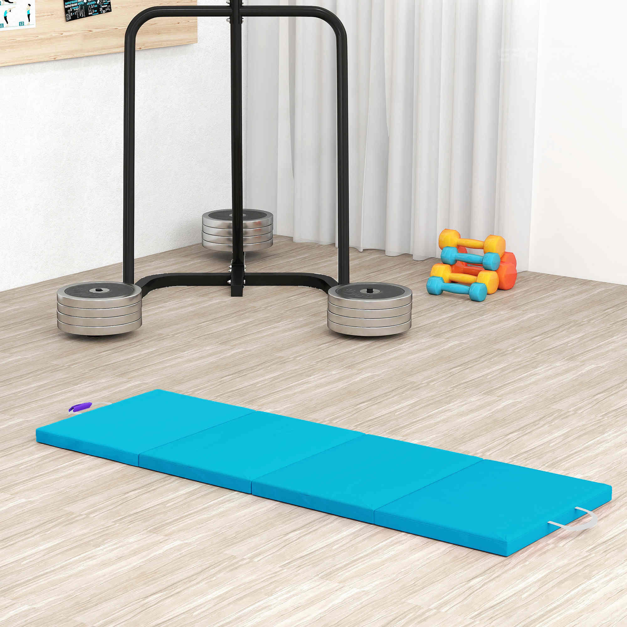 Colchoneta de Gimnasia SPORTNOW 180x60x5 cm Azul Claro y Azul Oscuro 2/5