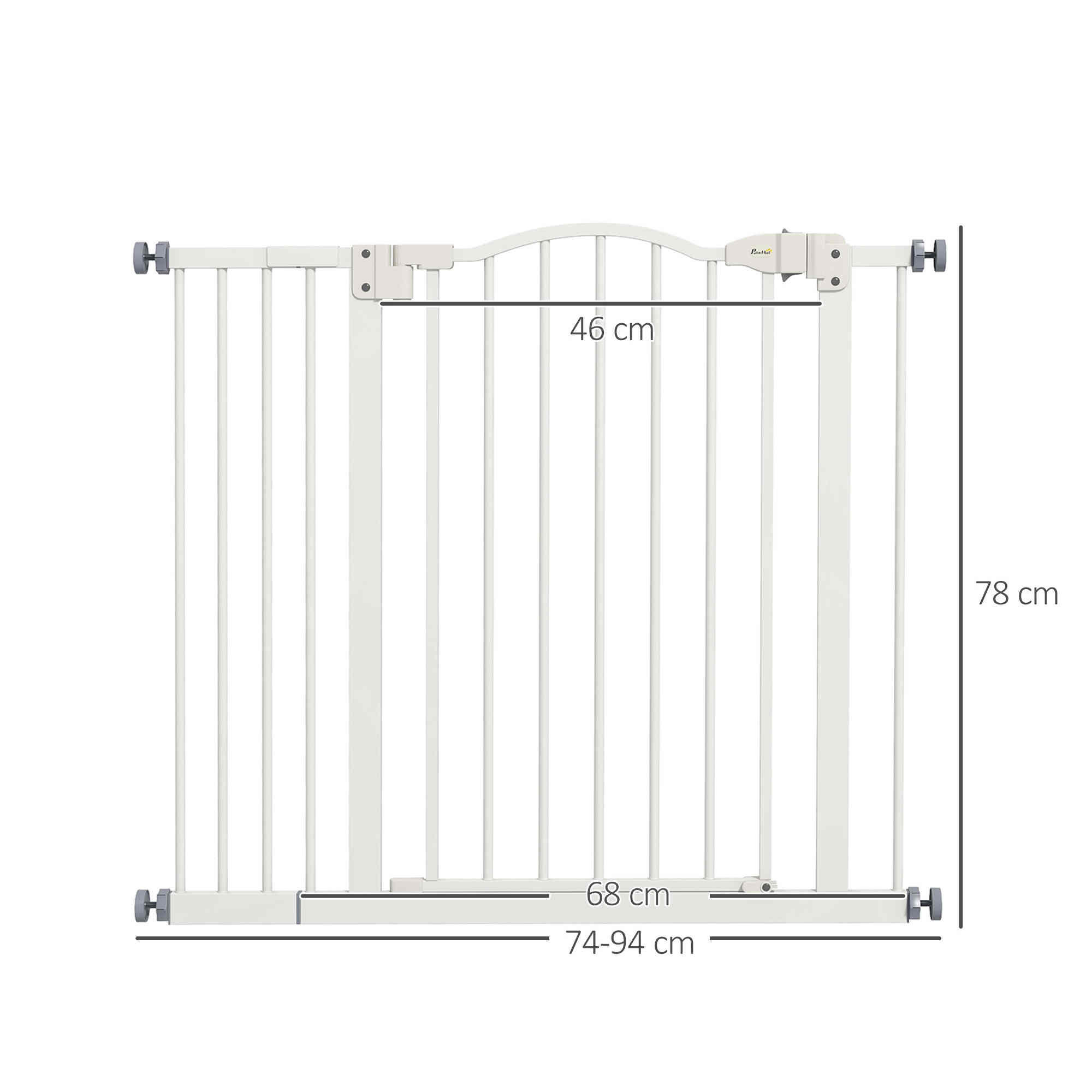 Barrera de Seguridad PawHut 94x3.5x78 cm Blanco 3/5