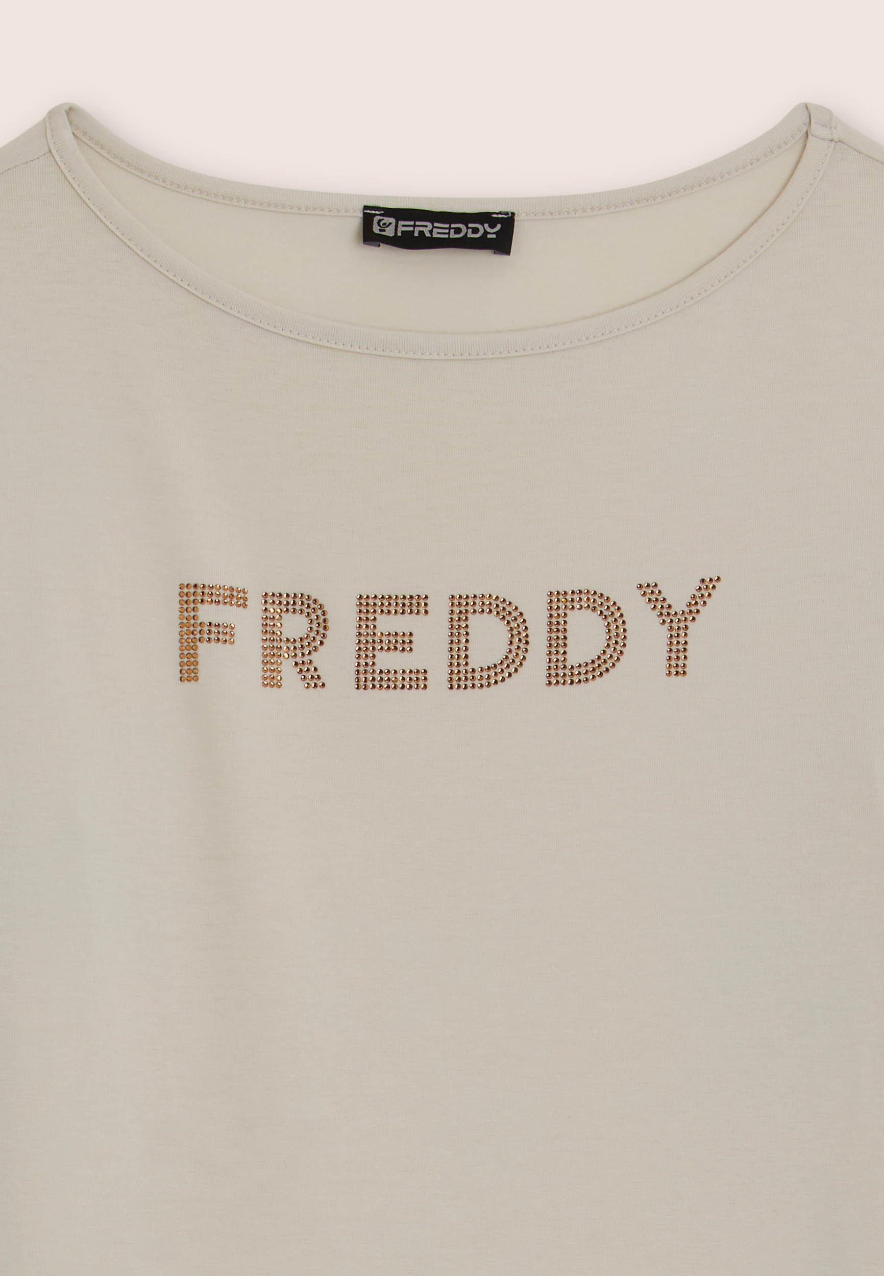 Camiseta de manga larga en tejido de punto con logotipo FREDDY de strass 3/3