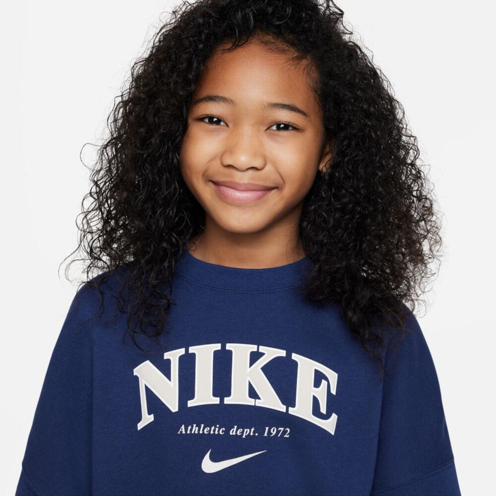 Sweatshirt NIKE Fille en Fleece Bleu Nuit 3/4