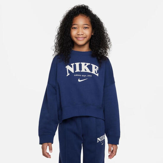 Sweatshirt NIKE Fille en Fleece Bleu Nuit
