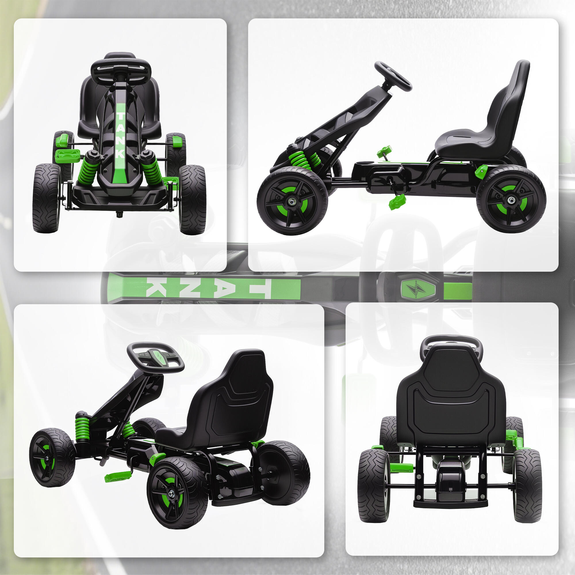 Kart a pedais para crianças verde 5/5