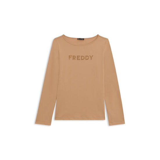 T-shirt a maniche lunghe in jersey con logo FREDDY in strass