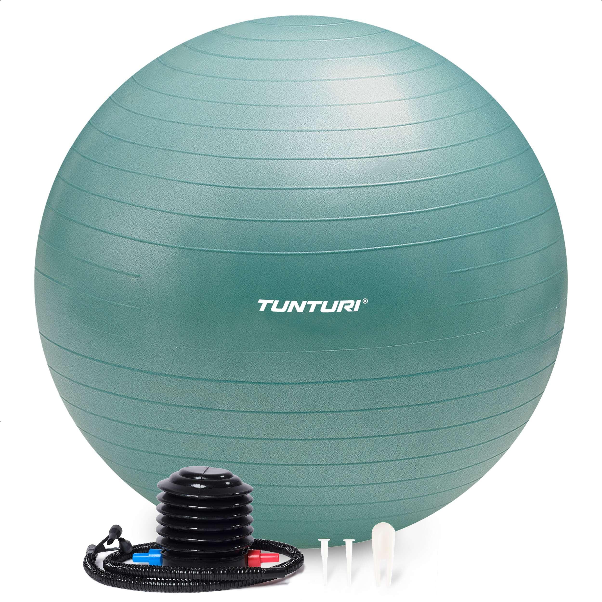 Tunturi - Ballon De Fitness - Ballon De Yoga - Pompe Incluse - Capacité De Charge 220 Kg - Swiss Ball - Bleu|turquoise|vert - 75 Cm - Decathlon