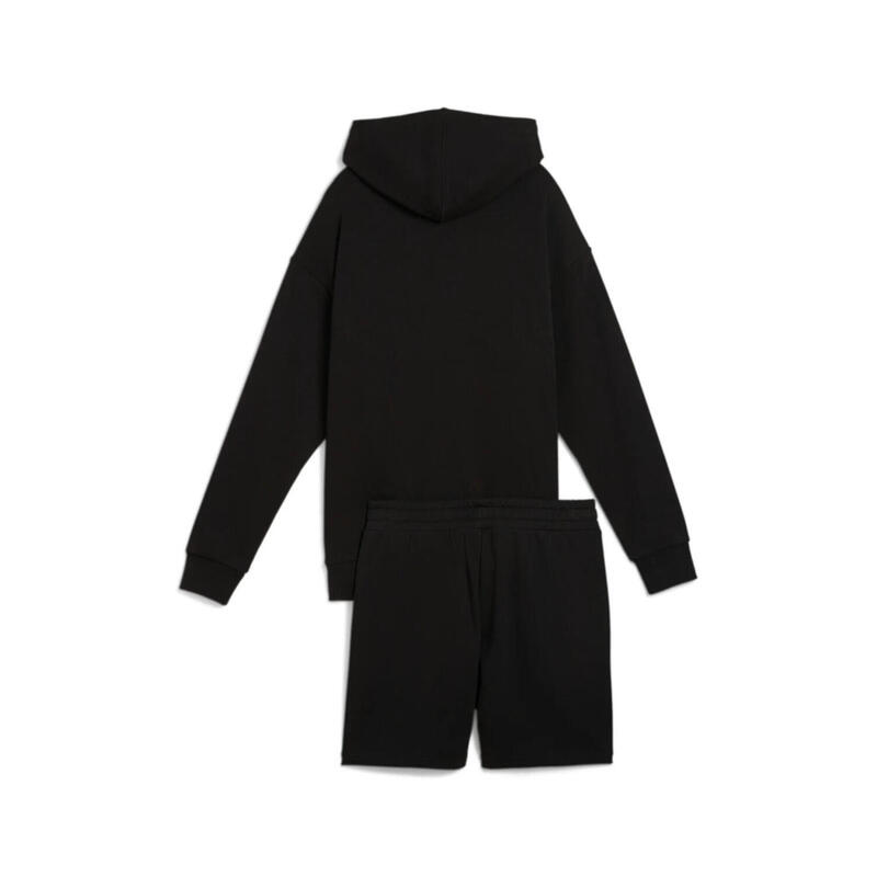Echipament femei Puma Short Hooded Relaxed Sweat Suit 7 Tr, Negru