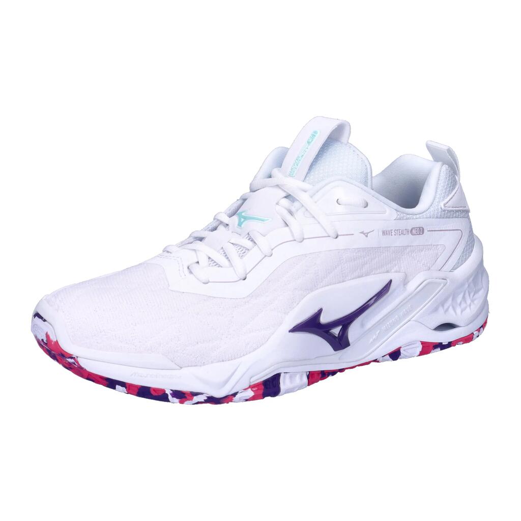 Mizuno Wave Stealth Neo 2 Handball Shoes White/Indigo Purple/Camelia Pink