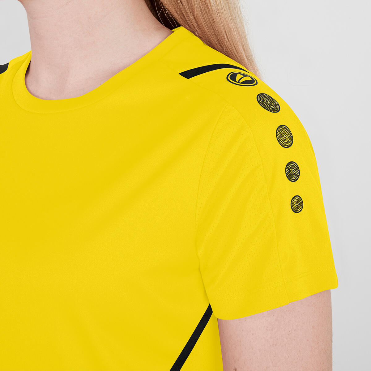 Jako Challenge Damesshirt Korte Mouw - Citroen / Zwart 5/7