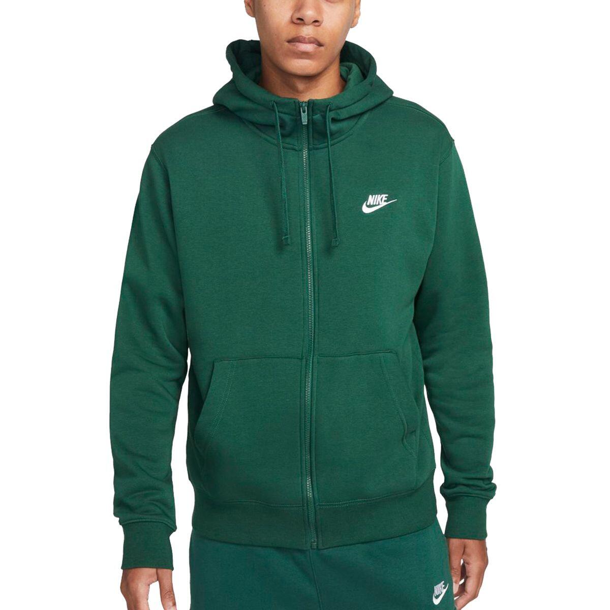 Felpa con cappuccio full zip uomo ( fleece) nike verde 1/4