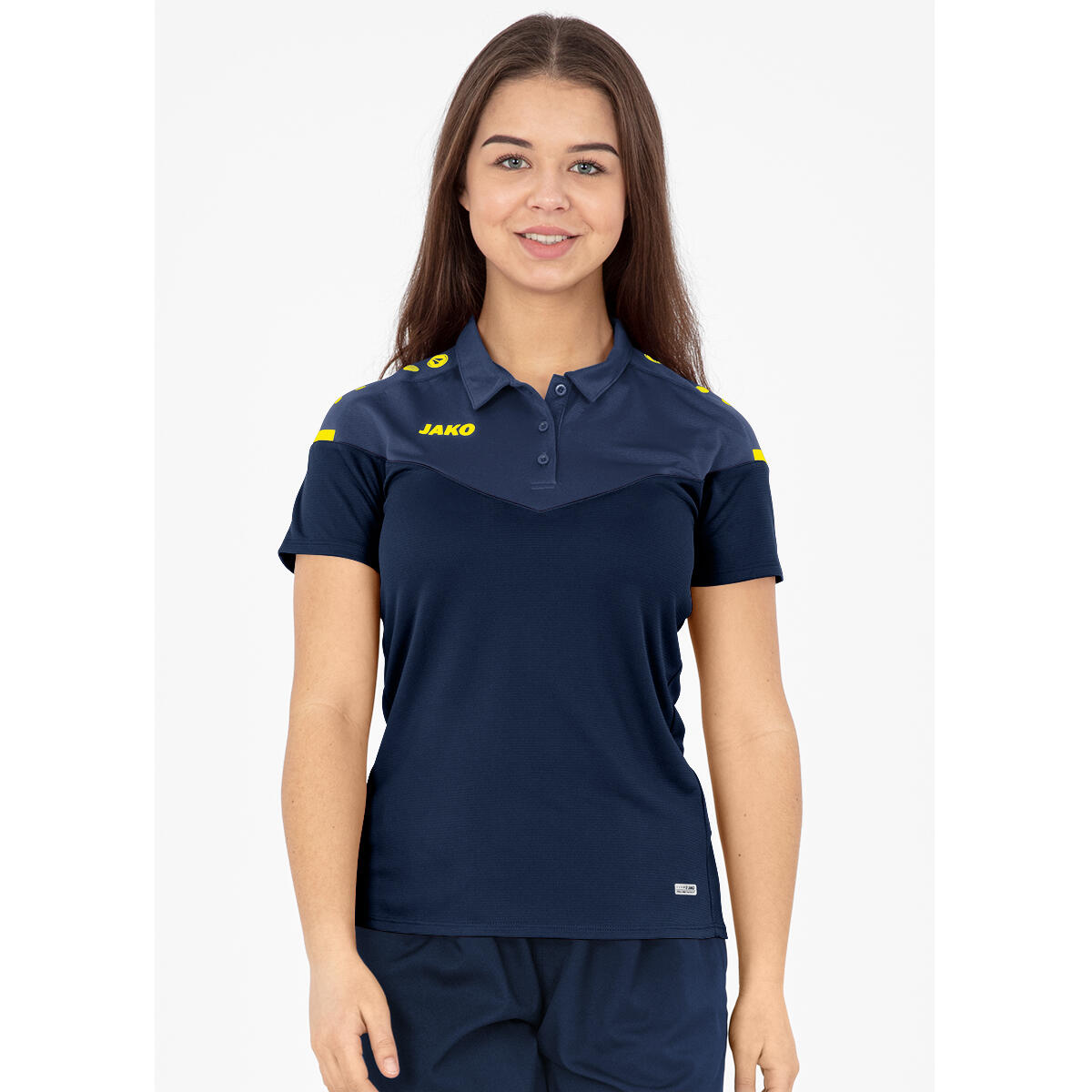 Jako Champ 2.0 Polo Dames - Marine / Donkerblauw / Fluogeel 2/6