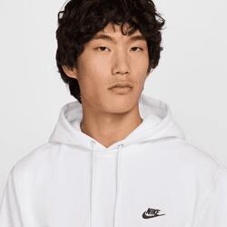 Felpa con cappuccio uomo ( fleece) nike bianco 3/4