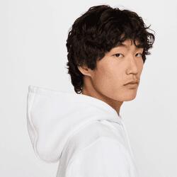 Felpa con cappuccio uomo ( fleece) nike bianco 4/4