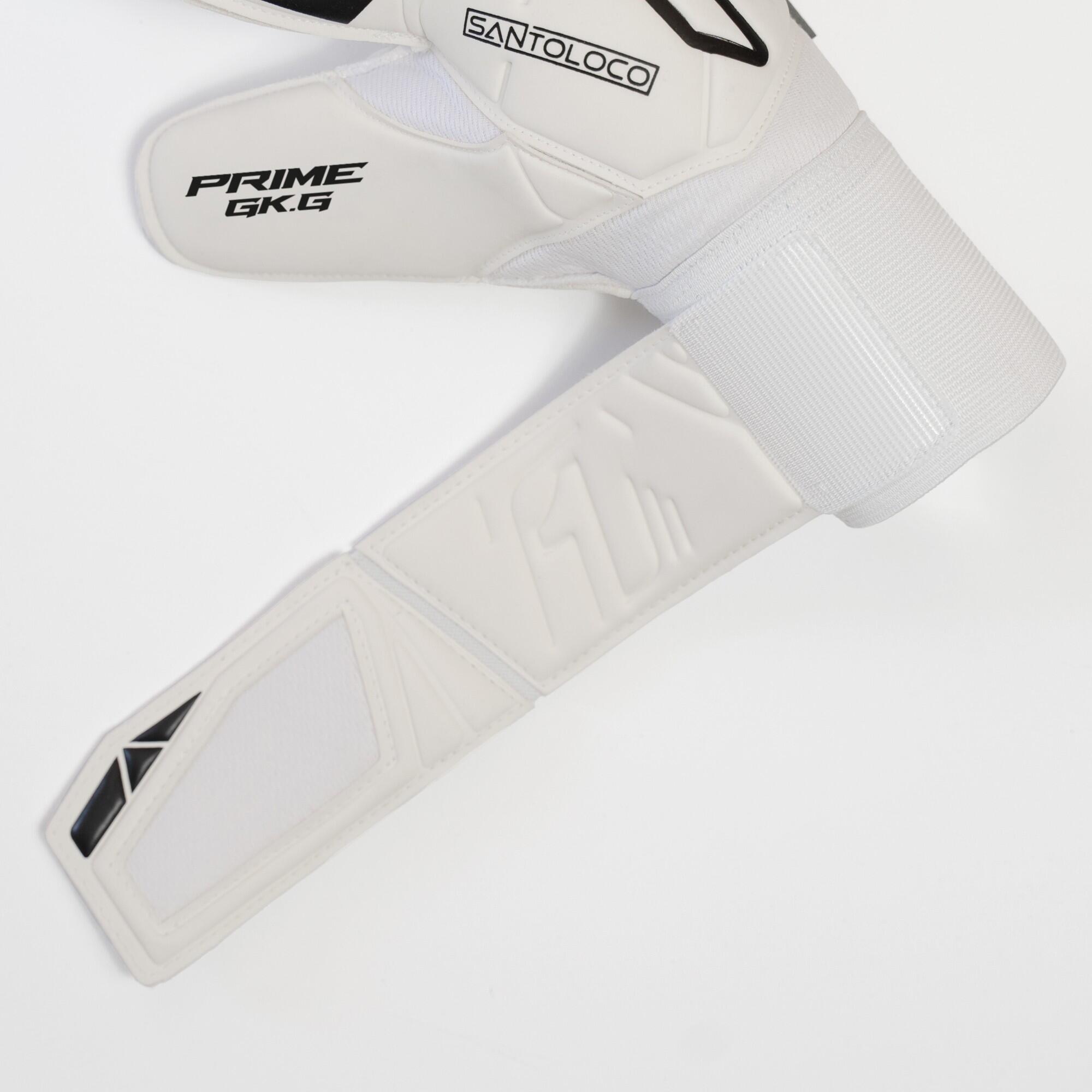 Luvas de Guarda-Redes Futebol Rinat Adulto Santoloco Prime Branco Relva Natural 4/6