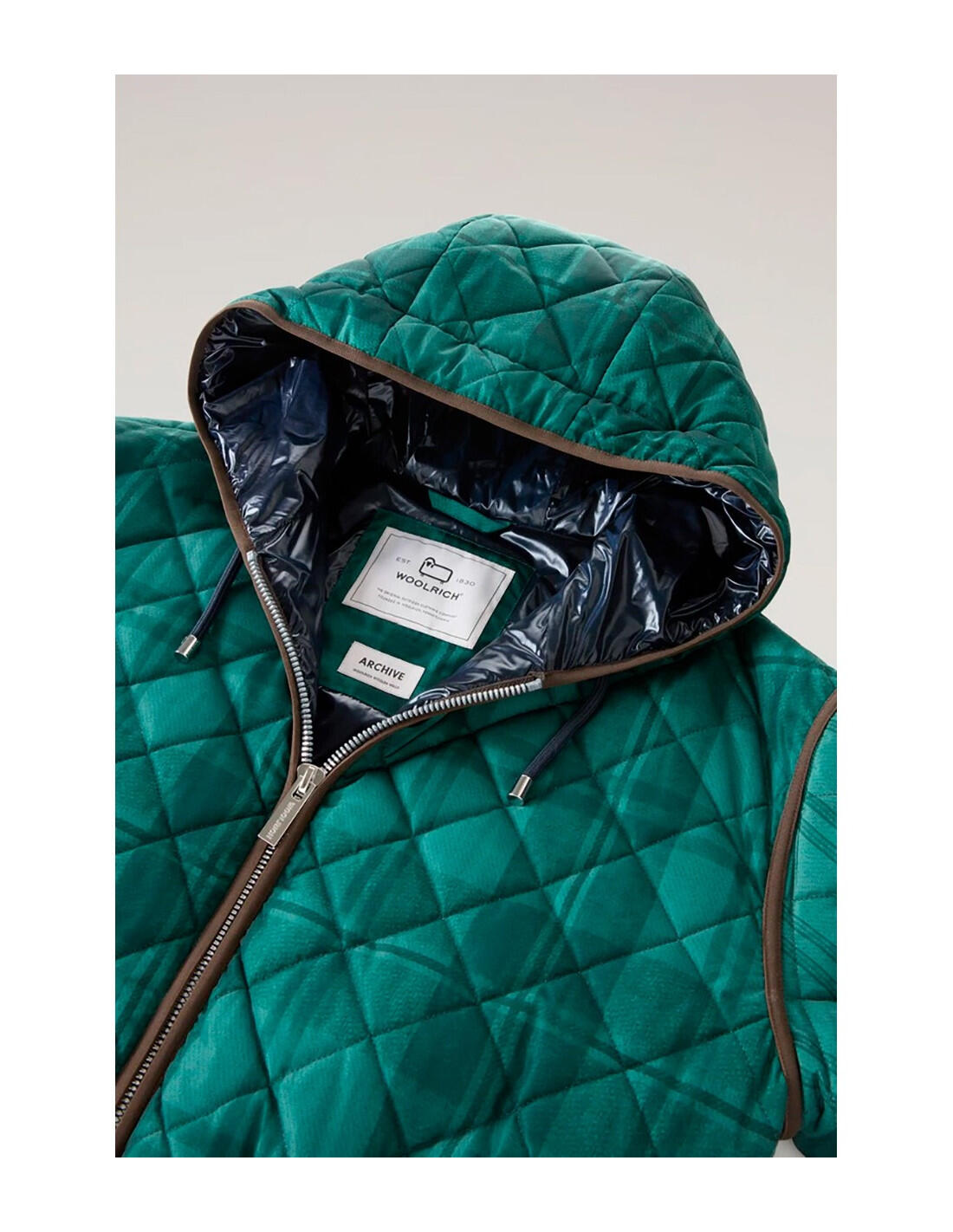 WOOLRICH Quilted Patchwork Parka Woolrich en color 6609-Verde 4/5