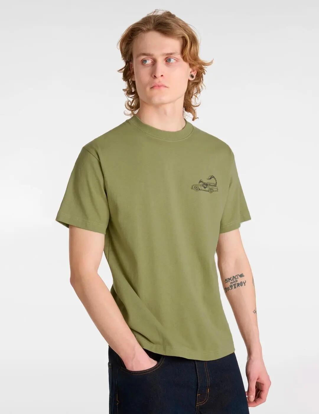 Camiseta masculina Vans Verde. 3/4