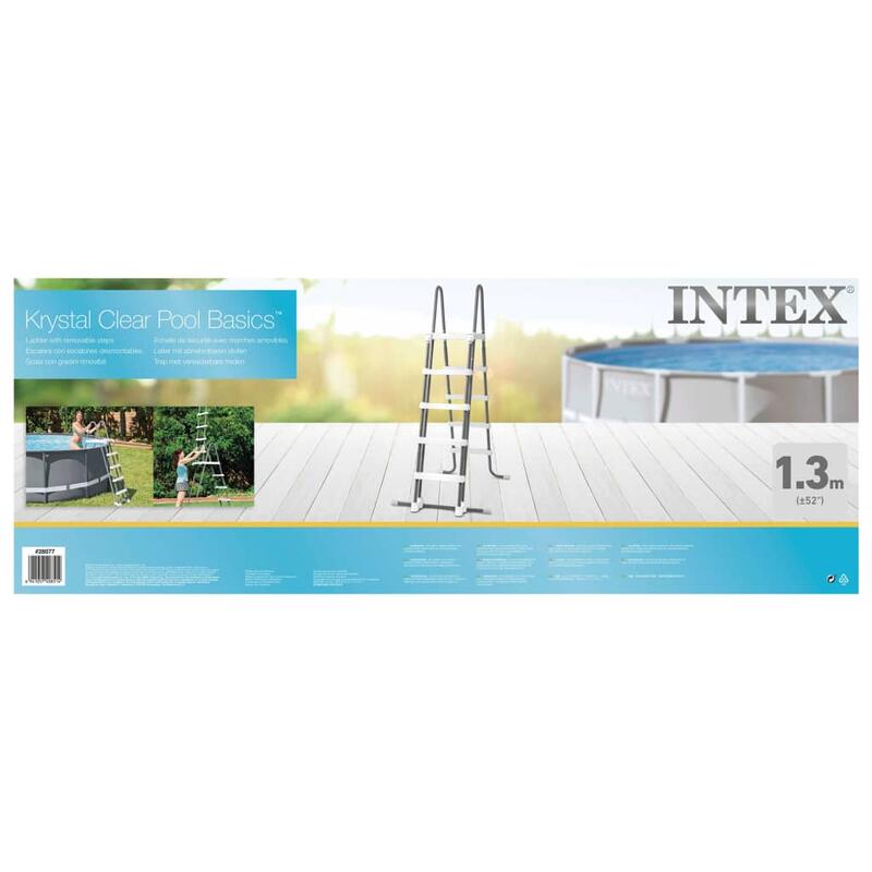 Intex 28077 - Scaletta Deluxe per Piscina, gradini removibili, 132 cm